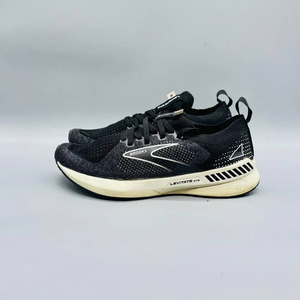 Brooks Shoes Womens 8 Black Levitate GTS 5 StealthFit Running Sneakers Comfort